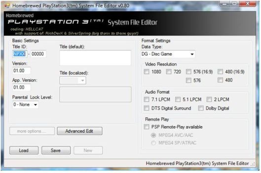 screen ecran PS3 PARAM SFO EDIT 1